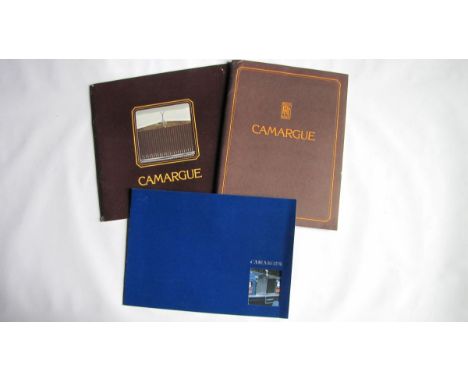 This item consists of the 1975 Rolls-Royce Camargue Press Kit and matching brochure as well as the 1984 Camargue brochure. Th