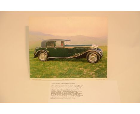 1931 BENTLEY very nice hard to find classic car ACTUAL PRINT SIZE: 8 x 9-3/4 in. I 20.5 x 25 cm. CONDITION: Excellent, from a