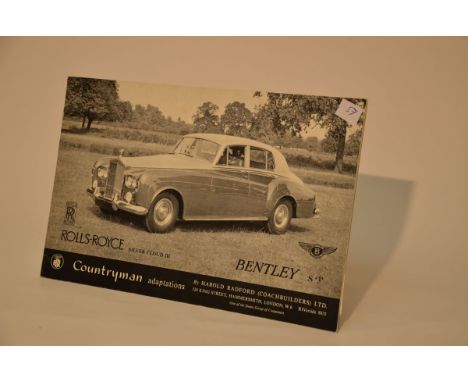 This Rolls-Royce Silver Cloud III and Bentley S3 Saloon Radford Countryman black and white brochure is a REPRINT by the RROC 