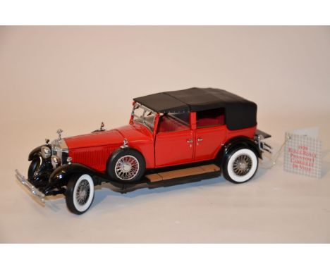 Franklin Mint 1929 Rolls Royce Phantom Cabriolet De Ville Part Number: B1 1YF56 The 1929 Rolls-Royce Phantom l Cabriolet De V