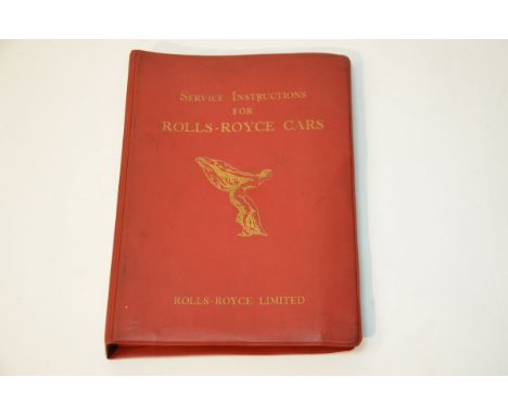 This auction is for a Rolls Royce book called Service Instructions for Rolls Royce Cars Vol 1. It is a loose leaf book printe