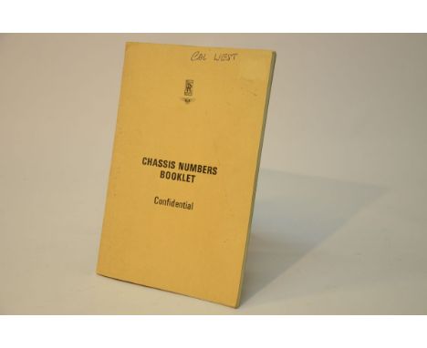 This Rolls Royce & Bentley Chassis Numbers Booklet is TSD2830 and has 36 pages. This booklet was published by The Technical P