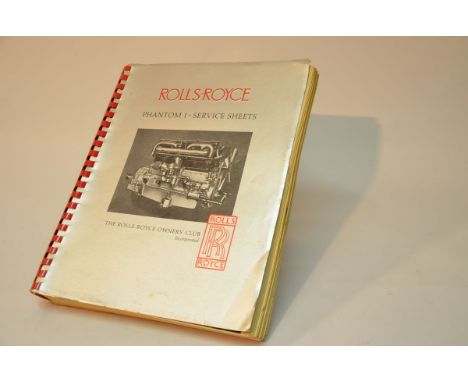 Up for your consideration is this Rolls Royce Phantom 1 Service Sheets Publication. This 450 page Service Sheet manual was pu