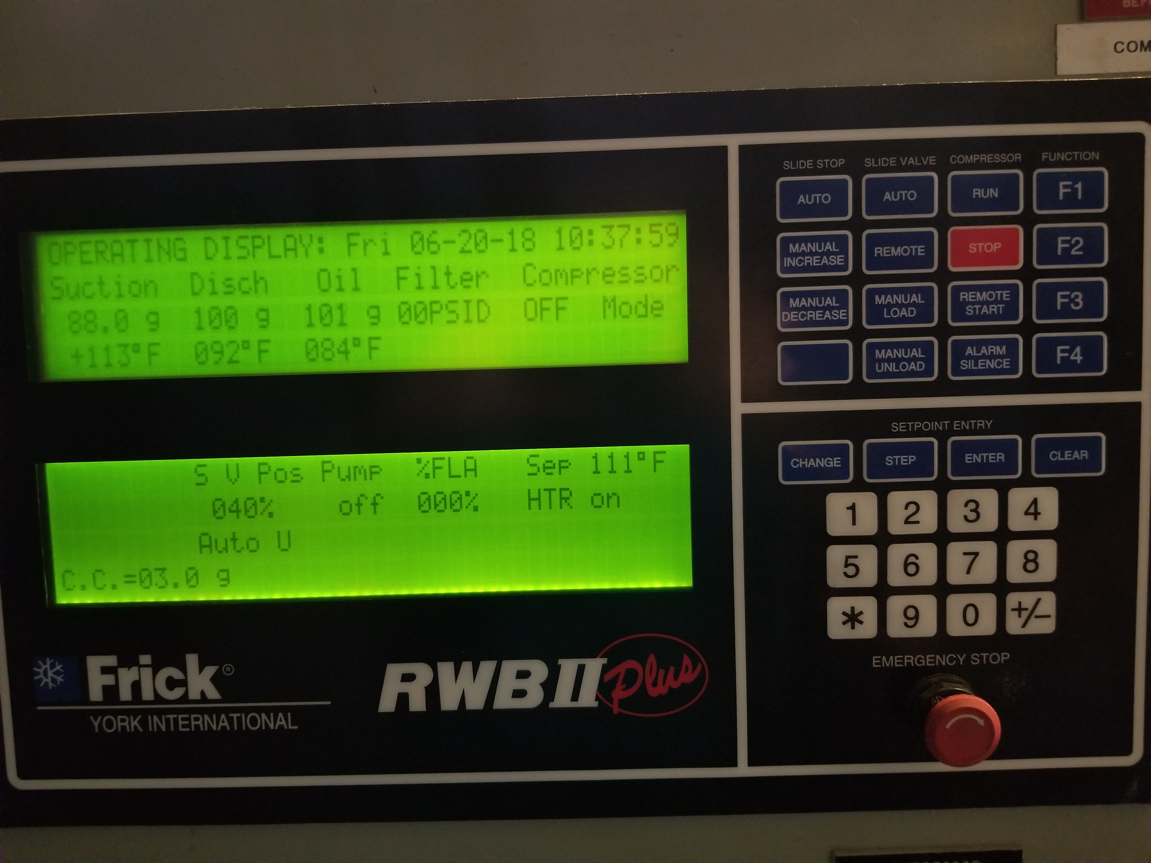 Frick Ammonia Compressor RWBII Plus Model: RWB 40H Serial