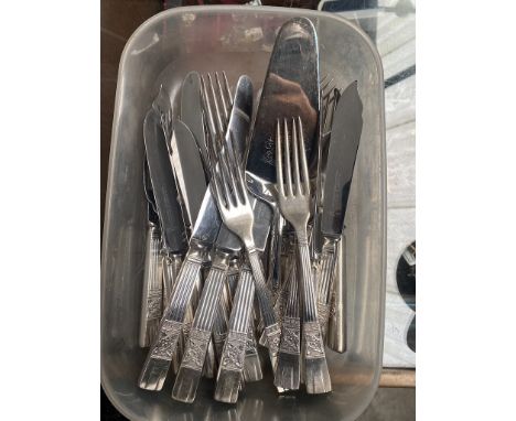 A quantity of silver plated cutlery. 