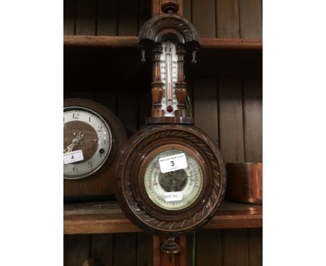 An aneroid barometer. 