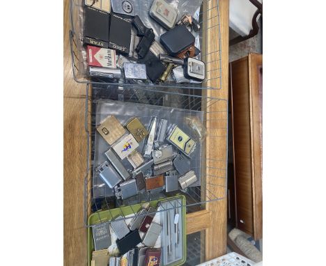 3 trays of vintage lighters 