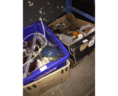 2 boxes of tools and box of garage and box of car parts 