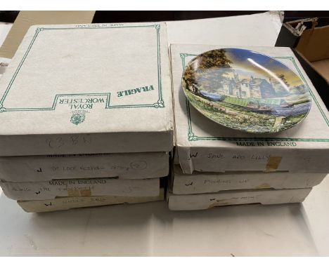 Royal Worcester set of 8 Romance of the Waterways plates, each boxed, with certificate 