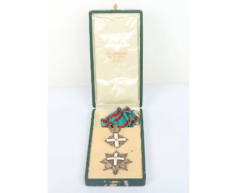 Italian Order of Merit Commander Breast Star and Neck Order: Super quality enamel neck order with neck ribbon and breast star