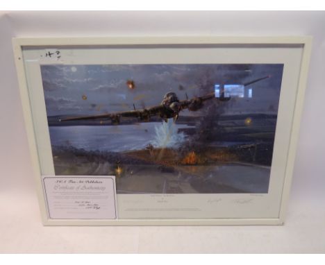 An artist's proof "Night of Heroes" limited edition print after Philip E. West, signed by Flight Engineer Ray Grayston and th