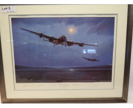 An artist's proof print "The Dambusters" after Simon Smith, signed by the artist, numbered 486/500, signed by 5 Dambusters Cr