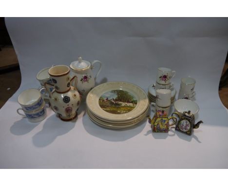 Coalport "Revelry" part coffee wares, one a/f, Deubro coffee wares, coffee cans, saucers and coffee pot and a set of six Roya