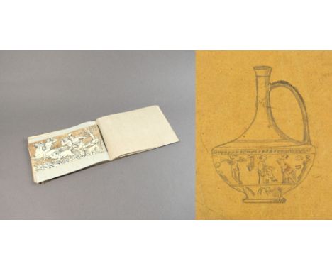 Martin Brothers of London and Southall; an original sketchbook containing pencil drawings of various pottery forms and decora