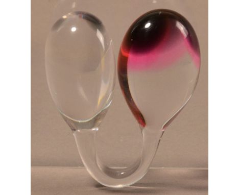 ADAM PAXON (born 1972); a ring, acrylic with planes of charcoal and pink, length 7cm, ring size Q.

Provenance: Purchased fro