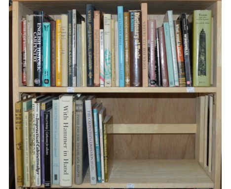 A collection of tools and woodworking reference books.