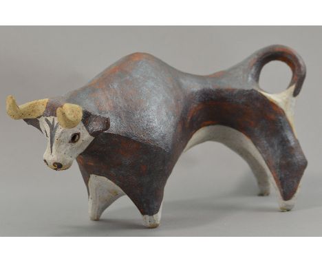 ROSEMARY WREN (1922-2013) for Oxshott Pottery; a stoneware Hereford bull, largest dimension 48cm.

Provenance: Purchased from