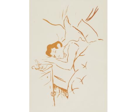 Henri de Toulouse-Lautrec (French, 1864-1901). Lithograph on paper titled "Ta Bouche (Your Mouth)" depicting a sleeping woman
