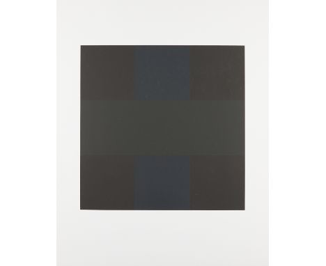 Ad Reinhart (American, 1913-1967). Serigraph depicting a black square in three shades of black. As noted along the verso of t