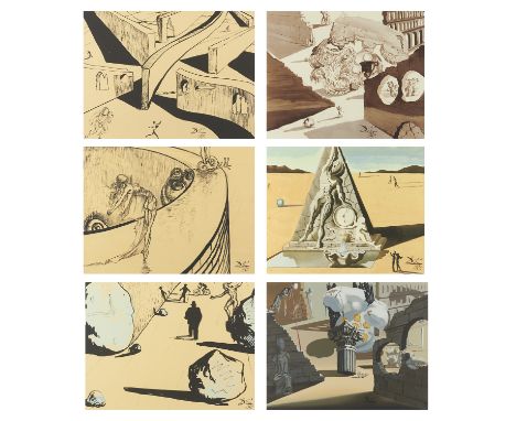 After Salvador Dali (Spanish, 1904-1989). Suite of six lithographs from the series "Destino," 1946, concept art for Salvador 