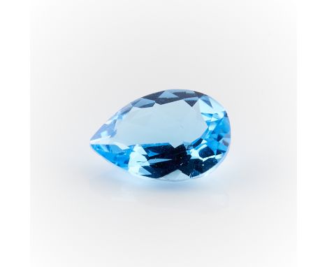 4.35 ct pear cut blue topaz.Height: 13.02 mm x length: 8.95 mm x depth: 5.12 mm. Gross weight: 4.35 ct.br/&gt;Condition:Some 
