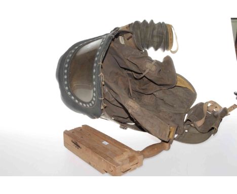 Vintage baby gas mask and ARP Wardens rattle