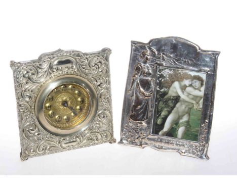 Electro-plated clock and an unusual Art Nouveau frame (2)