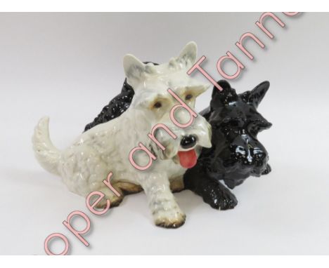 A Goebel model of Scottish terriers