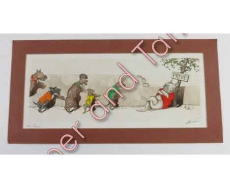 Boris O'Klein signed print “The dirty dogs of Paris' 19cm x 45cm