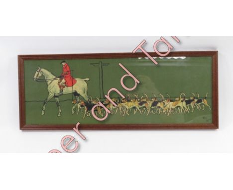 A 20th century print entitled “Huntsman”, after Cecil Aldin 24cm x 70cm
