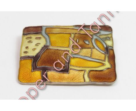 David-Andersen, Norway, a silver and enamel 'Seasons' brooch 4.3cm long