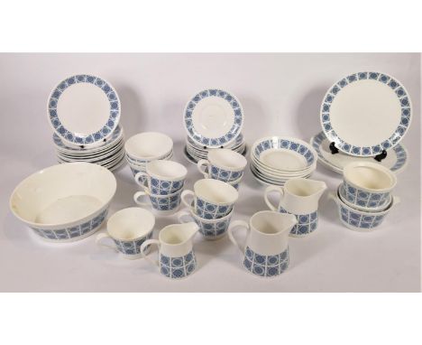 A 46 piece Royal Tuscan part tea service, two Mullingar Pewter 'D' goblets together with other ceramics, books and glassware 