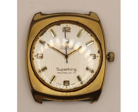 A Roamer Superking manual wind gilt metal gentleman's wristwatch, 33mm 