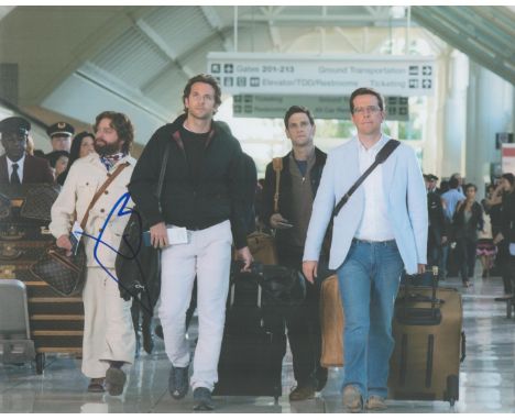 Bradley Cooper signed 10x8 colour Hangover photo. Cooper is an American actor and filmmaker. He is the recipient of various a