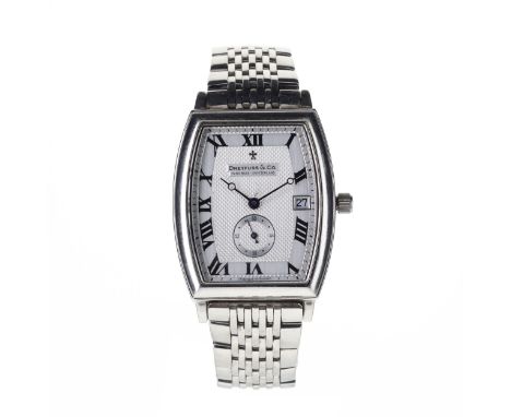 Dreyfuss & Co. - Tank Quartz Steel Dress Watch. Quartz movement. Case and strap made from stainless steel. Caseback signed 'N