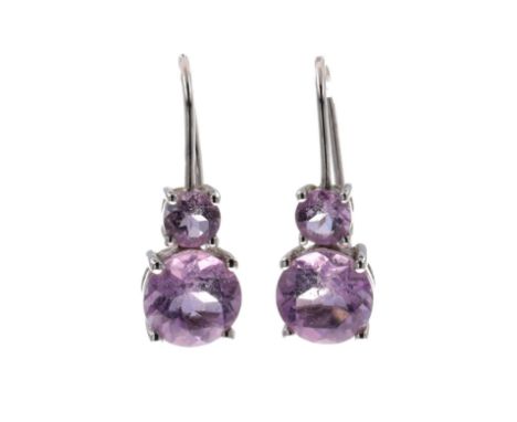 Amethyst Gold Drop Earrings, stamped 9K. Measures 2cm drop. Weighs approximately 2.5g