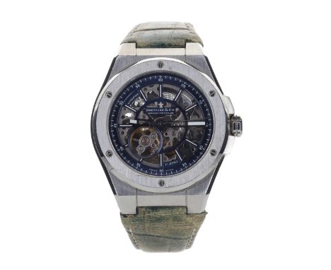 Dreyfuss & Co. - Seafarer Skeleton Watch, Case Back Ref. 1014. Automatic Skeleton unsigned movement.  Steel case with skeleto