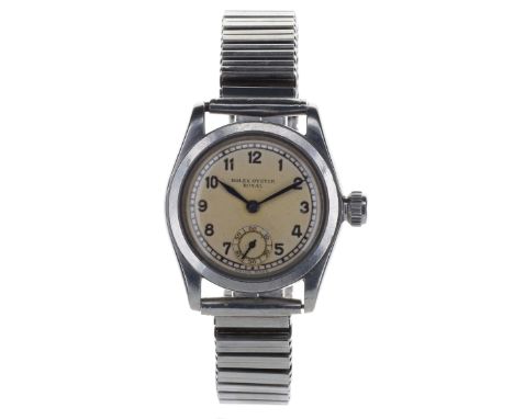 Rolex- Oyster Royal Steel Watch, Serial No. 77840. Hand-Wind Rolex signed 15 Jewel  Hand-Wind movement.  Stainless steel Case