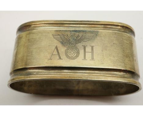 Third Reich Adolf Hitler napkin ring. These were put on every place setting when the Führer was entertaining guests at one of