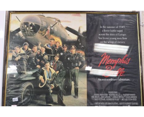 Memphis Belle movie poster, framed, 105 x 78 cm. (without frame) UK P&amp;P Group 2 (£20+VAT for the first lot and £4+VAT for