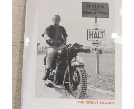 Contemporary poster, The Great Escape, framed. (without frame) UK P&amp;P Group 2 (£20+VAT for the first lot and £4+VAT for s