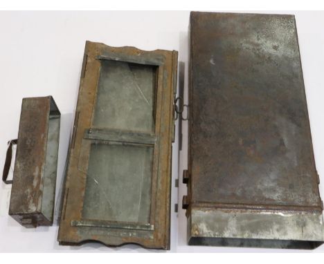WWI British 1/2 Candle folding bunker lantern and carry tin. Nice un-messed with classic in as found condition. UK P&amp;P Gr