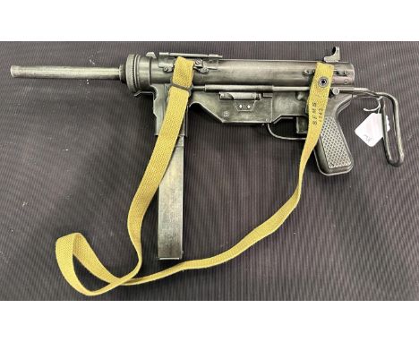 Replica Grease gun with moving parts and sling. UK P&amp;P Group 3 (£30+VAT for the first lot and £8+VAT for subsequent lots)