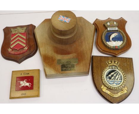 British military and naval station wall plaques, including WWII and Gulf War dated examples. UK P&amp;P Group 2 (£20+VAT for 