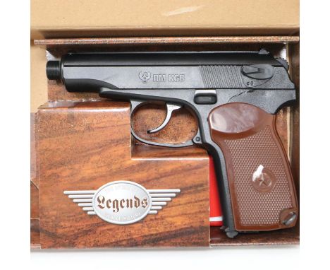 Umarex Legends PM KGB Co2 air pistol, boxed, lacking silencer. P&amp;P Group 2 (£18+VAT for the first lot and £3+VAT for subs