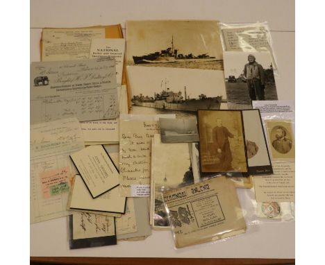 Mixed WWI and WWII period British Army, Navy and RAF photographs and ephemera, including some German and post-war examples. U
