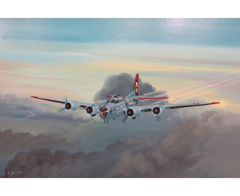 Oil on board, Nightstalker Lancaster. UK P&amp;P Group 3 (£30+VAT for the first lot and £8+VAT for subsequent lots) 