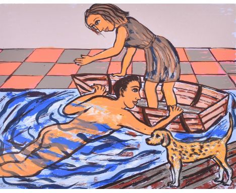 Eileen Cooper (b. 1953), 'Mooring', silkscreen, signed, dated 2007, inscribed and numbered 20/50 in pencil, 13" x 17" (33 x 4