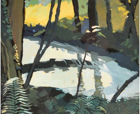 Circle of John Elwyn, 'Late Light', gouache, indistinctly signed, signed again and inscribed verso 'Cwm Tudn Cardigan', and d