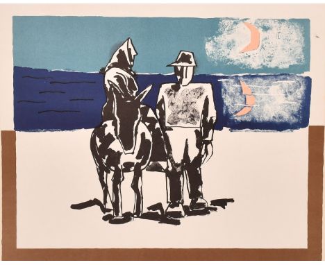 Josef Herman (1911-2000), 'On the Way Home', lithograph, signed in pencil and numbered 92/100, image size 13.5" x 16.5" (34 x